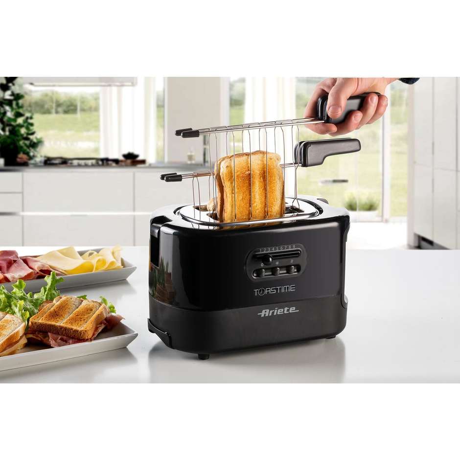 Ariete 159/02 Toastime Tostapane elettrico potenza 700 Watt 9 livelli doratura colore nero
