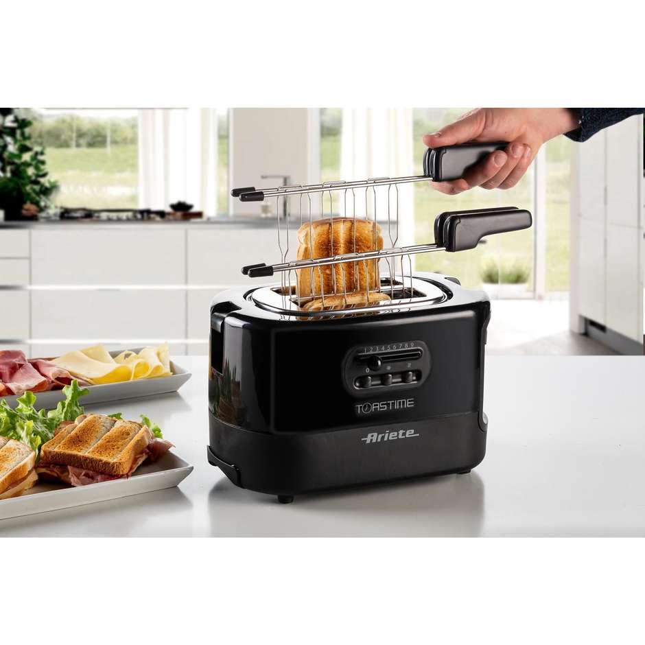 Ariete 159/02 Toastime Tostapane elettrico potenza 700 Watt 9 livelli doratura colore nero