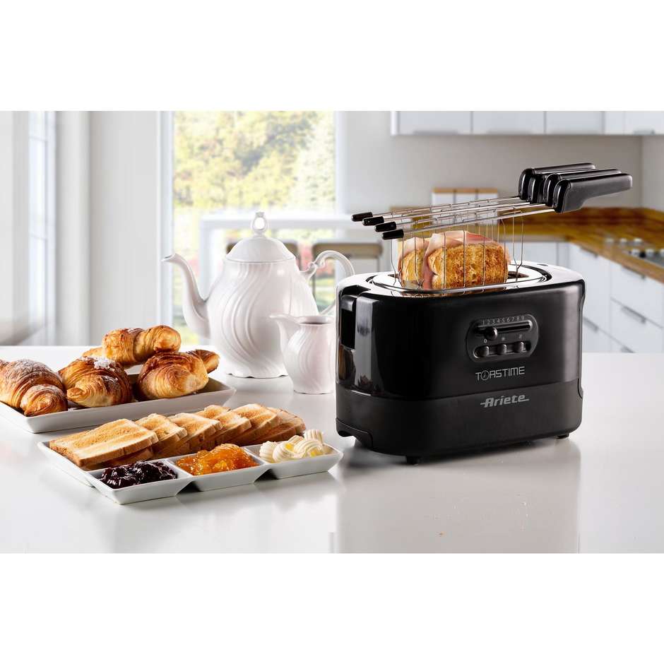 Ariete 159/02 Toastime Tostapane elettrico potenza 700 Watt 9 livelli doratura colore nero
