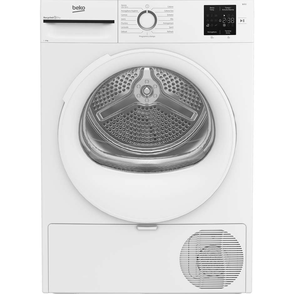 Beko BMT83EW Asciugatrice a pompa di calore Capacita 8 Kg Classe D Colore Bianco