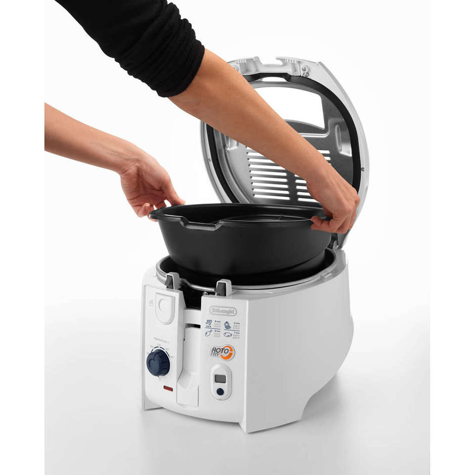 De Longhi F28533.W1 Rotofry friggitrice rotante 1800 Watt colore bianco