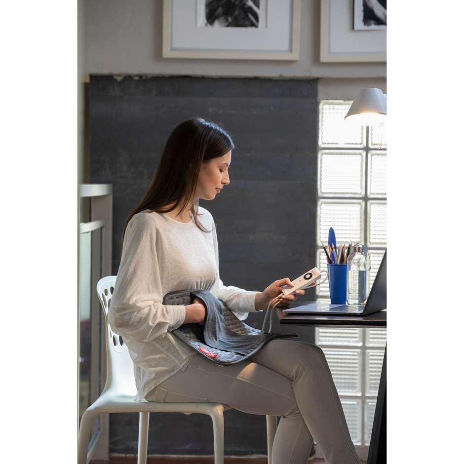 Imetec 16783 Termoforo Rettangolare 5 Livelli Potenza 110 W colore grigio