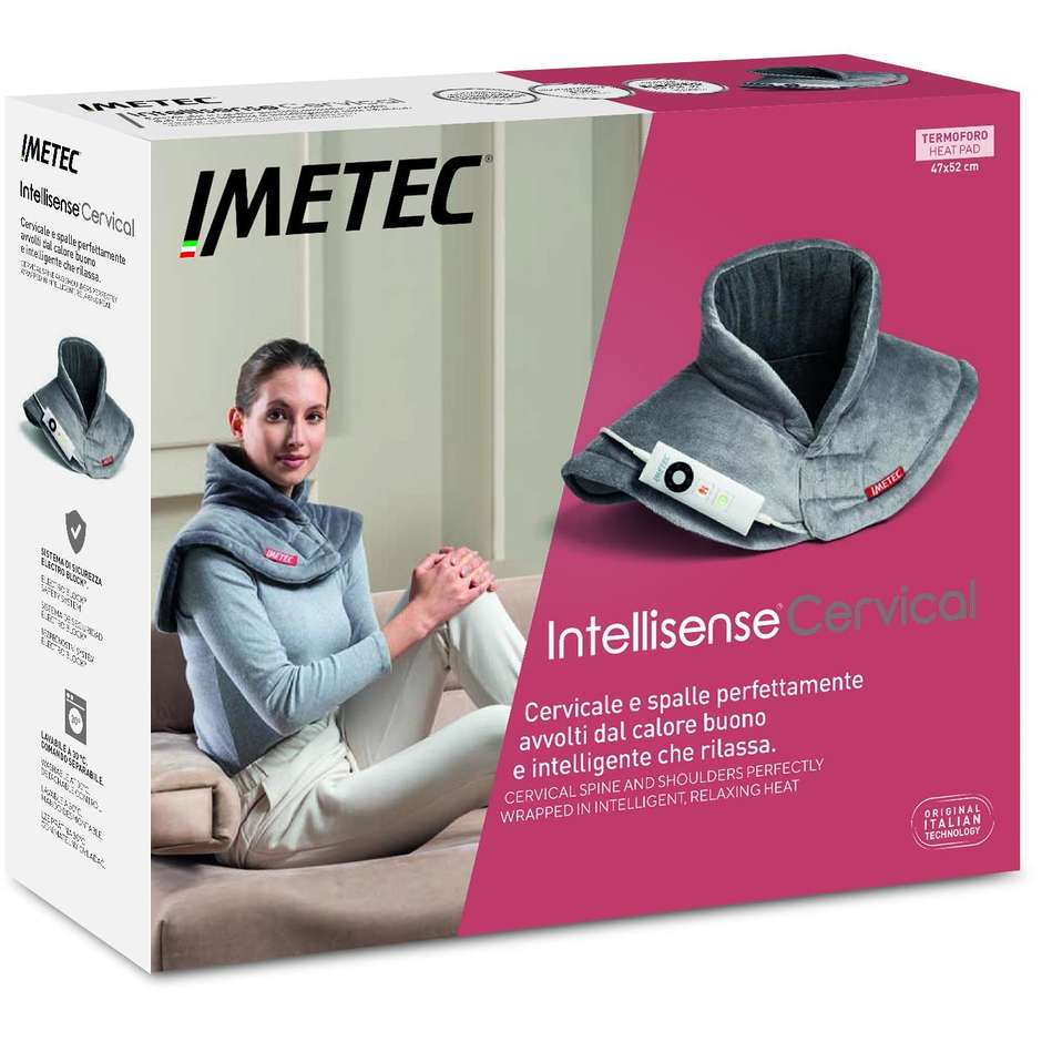 Imetec 16787 Termoforo per Spalle e Collo 5 Temperature colore grigio