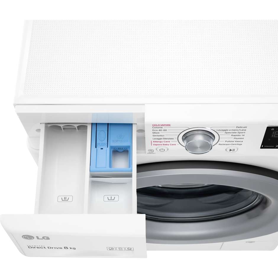 LG F2W3S7S4 Lavatrice Carica Frontale Slim Capacità 7 Kg 1200 Giri/Min Classe D colore bianco
