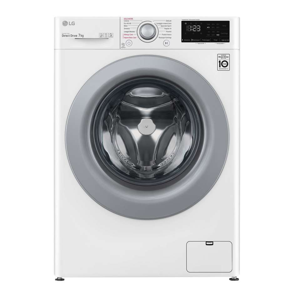 LG F2W3S7S4 Lavatrice Carica Frontale Slim Capacità 7 Kg 1200 Giri/Min Classe D colore bianco