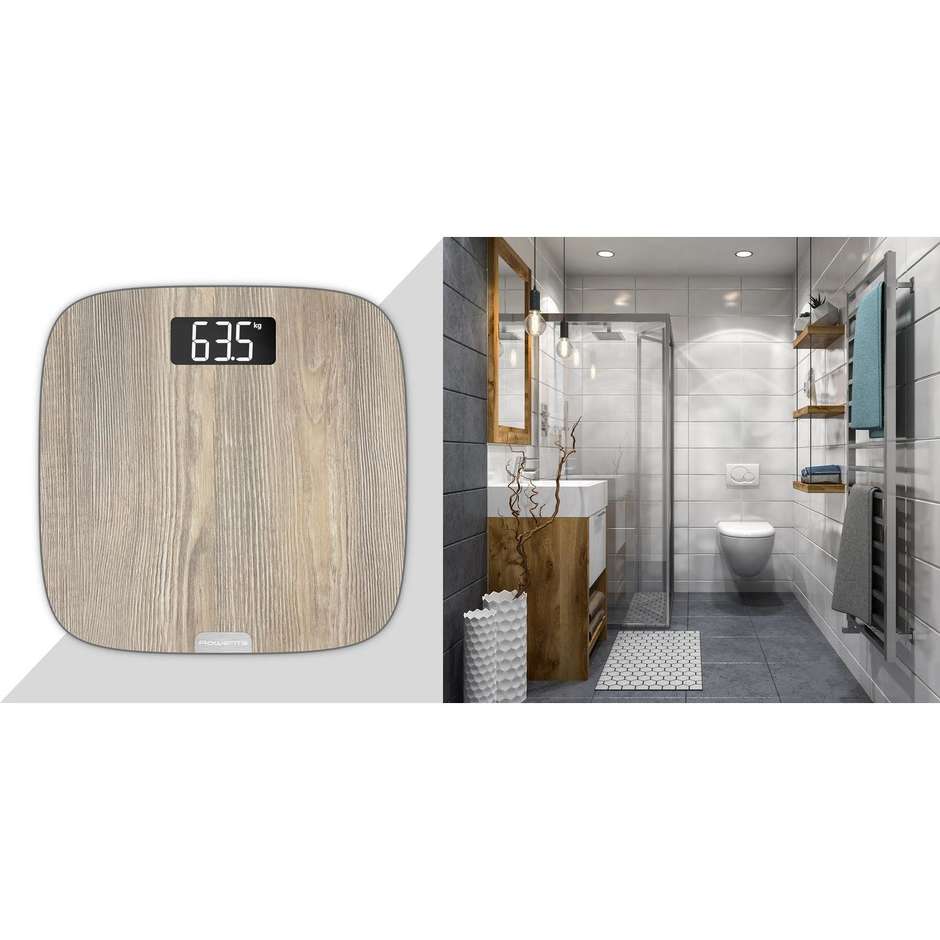 Rowenta BS1600 Bilancia Pesapersone Display LCD Portata Max 160 Kg colore legno