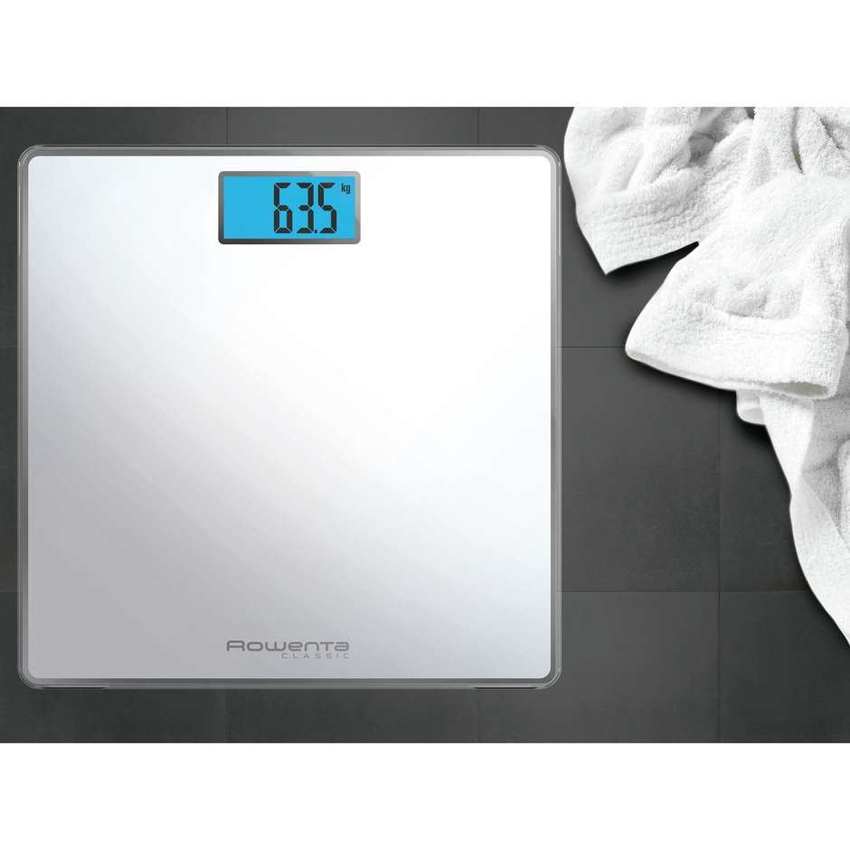 Rowenta Classis BS1501 Bilancia Pesapersone Display LCD Peso Max 160 Kg colore bianco