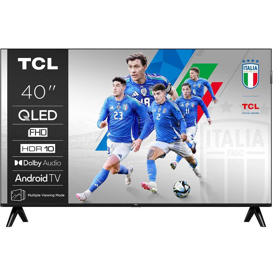 TCL 40S59K TV QLED 40" Full HD Smart TV Wi-Fi Classe F Colore Nero