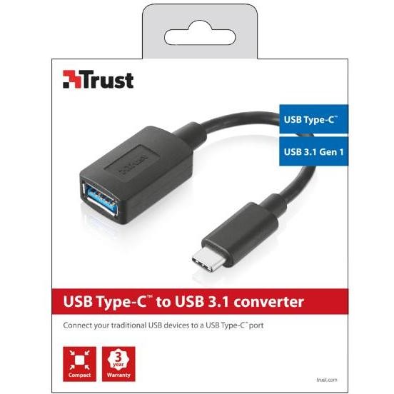 Trust 20967 adattatore USB type-C to USB 3.1 colore nero