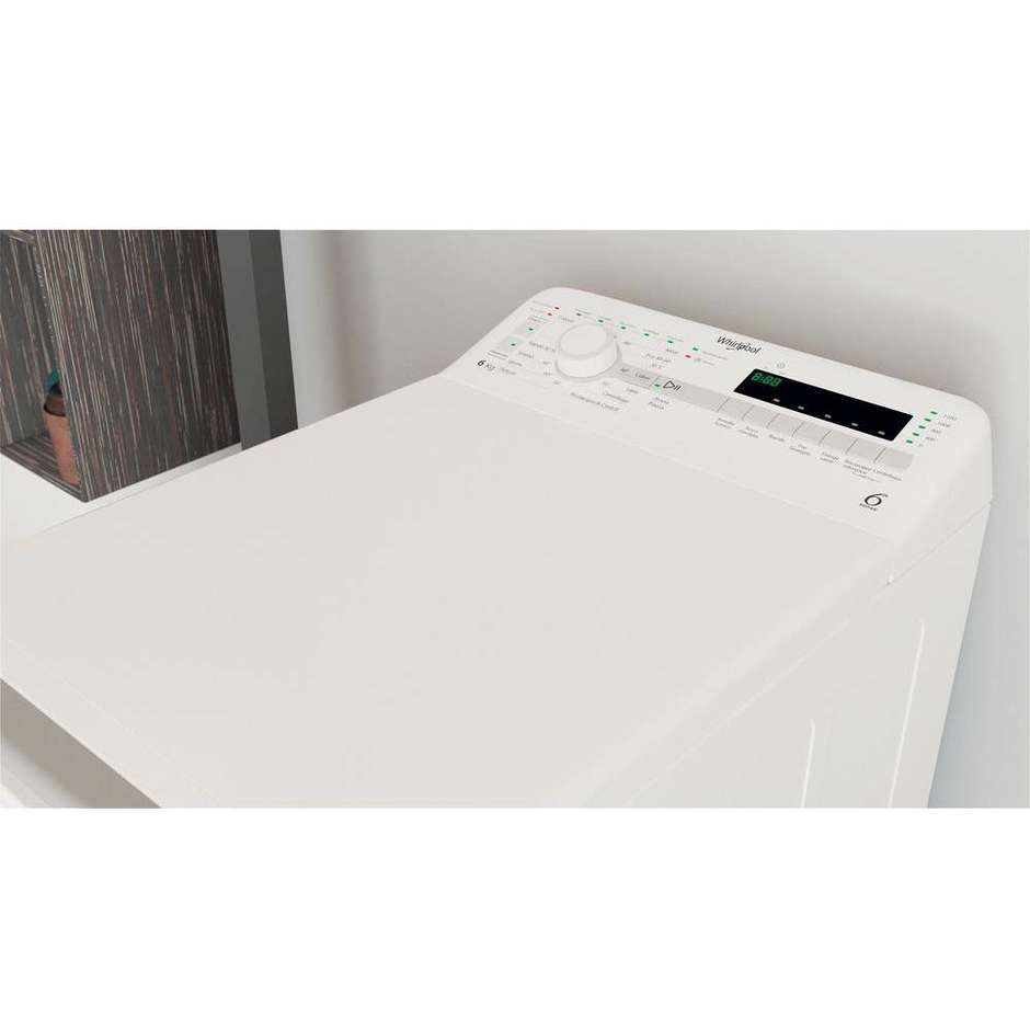 Whirlpool TDLR6240SI Lavatrice Carica dall'alto Capacità 6 Kg 1200 Giri/min Classe C Colore Bianco